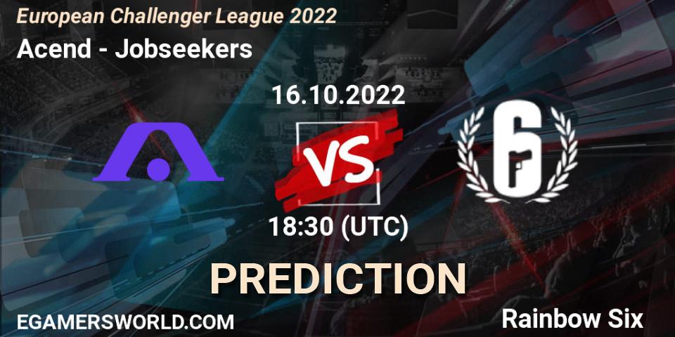 Acend vs Jobseekers: Betting TIp, Match Prediction. 21.10.2022 at 18:30. Rainbow Six, European Challenger League 2022
