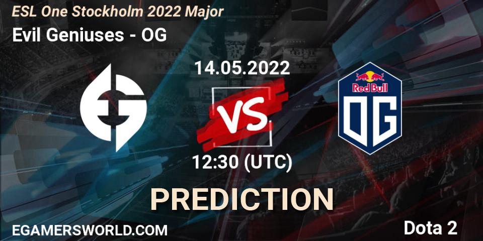 Evil Geniuses vs OG: Betting TIp, Match Prediction. 14.05.2022 at 12:30. Dota 2, ESL One Stockholm 2022 Major