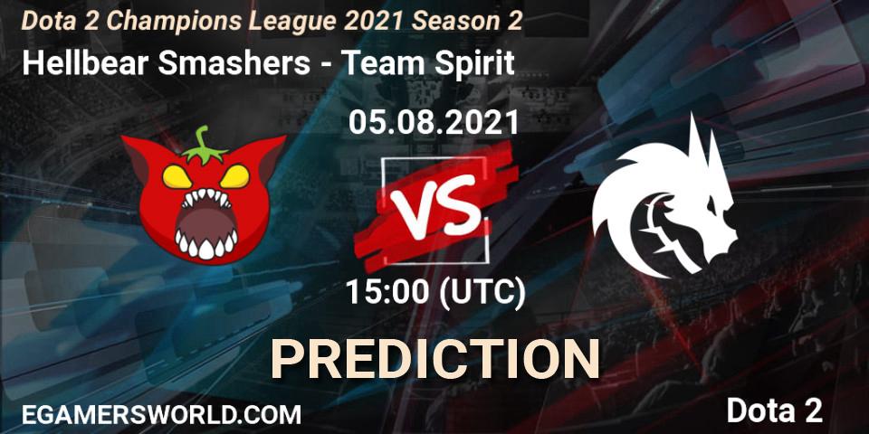 Hellbear Smashers vs Team Spirit: Betting TIp, Match Prediction. 05.08.2021 at 15:08. Dota 2, Dota 2 Champions League 2021 Season 2