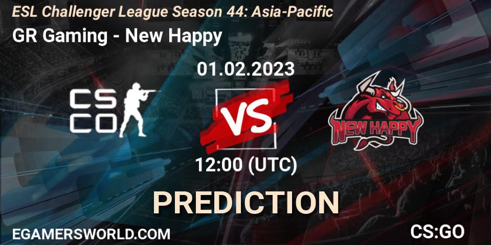GR Gaming vs New Happy: Betting TIp, Match Prediction. 01.02.23. CS2 (CS:GO), ESL Challenger League Season 44: Asia-Pacific