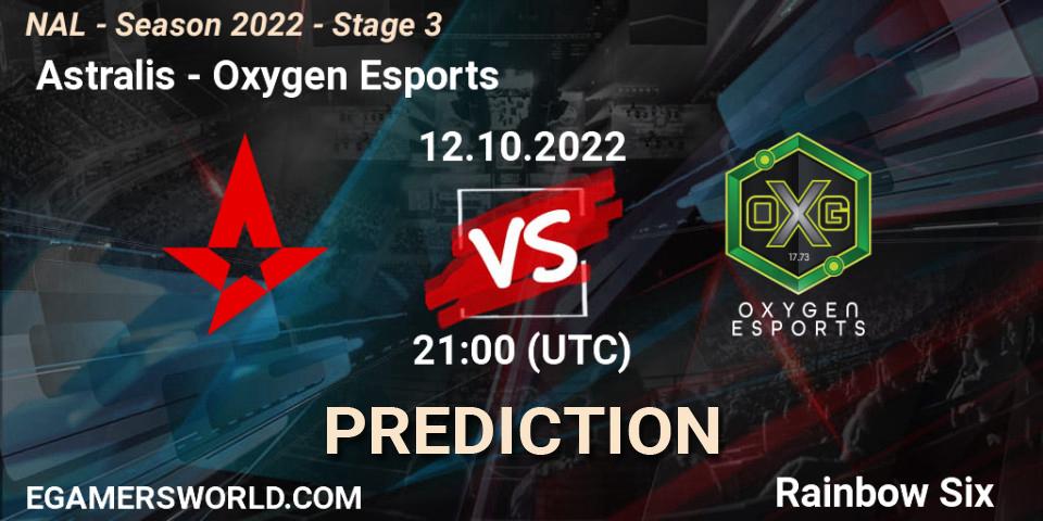  Astralis vs Oxygen Esports: Betting TIp, Match Prediction. 12.10.2022 at 21:00. Rainbow Six, NAL - Season 2022 - Stage 3