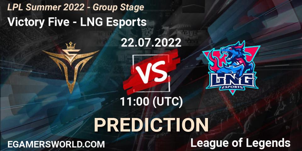 Victory Five vs LNG Esports: Betting TIp, Match Prediction. 22.07.22. LoL, LPL Summer 2022 - Group Stage