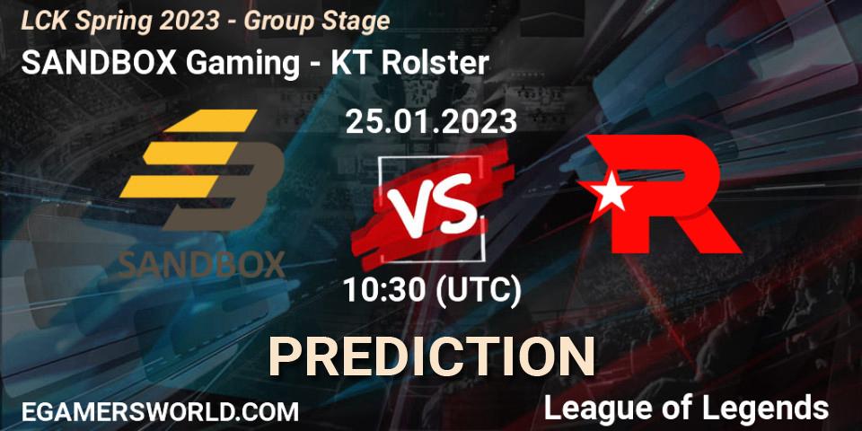 SANDBOX Gaming vs KT Rolster: Betting TIp, Match Prediction. 25.01.23. LoL, LCK Spring 2023 - Group Stage