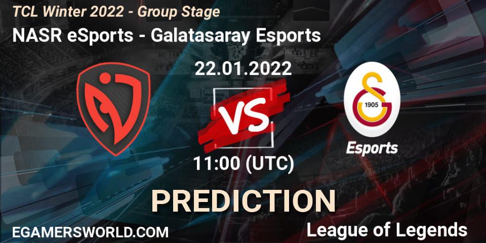 NASR eSports vs Galatasaray Esports: Betting TIp, Match Prediction. 22.01.2022 at 11:00. LoL, TCL Winter 2022 - Group Stage