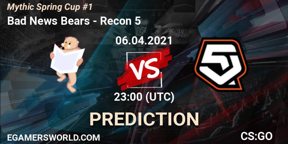Bad News Bears vs Recon 5: Betting TIp, Match Prediction. 06.04.21. CS2 (CS:GO), Mythic Spring Cup #1