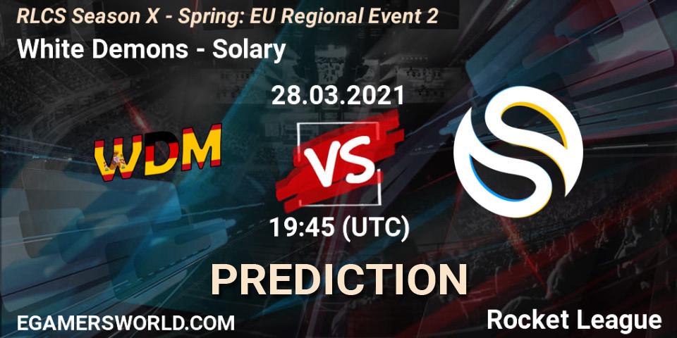 White Demons vs Solary: Betting TIp, Match Prediction. 28.03.2021 at 19:45. Rocket League, RLCS Season X - Spring: EU Regional Event 2