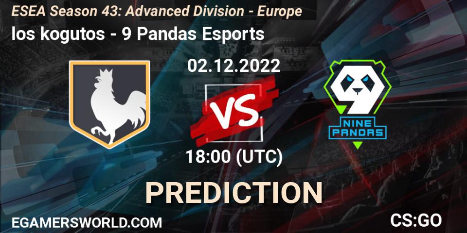 los kogutos vs 9 Pandas Esports: Betting TIp, Match Prediction. 02.12.22. CS2 (CS:GO), ESEA Season 43: Advanced Division - Europe