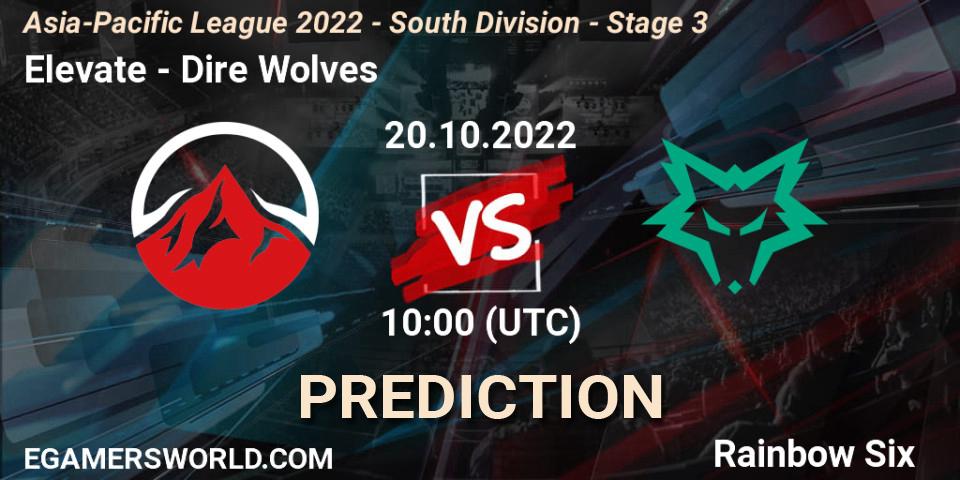 Elevate vs Dire Wolves: Betting TIp, Match Prediction. 20.10.2022 at 10:00. Rainbow Six, Asia-Pacific League 2022 - South Division - Stage 3
