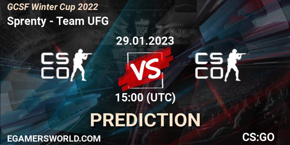 Sprenty vs Team UFG: Betting TIp, Match Prediction. 29.01.23. CS2 (CS:GO), GCSF Winter Cup 2022