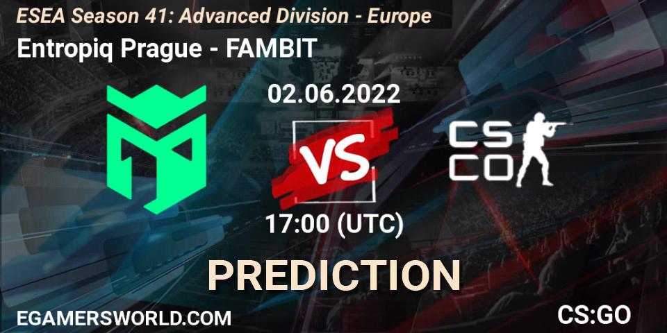 Entropiq Prague vs FAMBIT: Betting TIp, Match Prediction. 02.06.22. CS2 (CS:GO), ESEA Season 41: Advanced Division - Europe