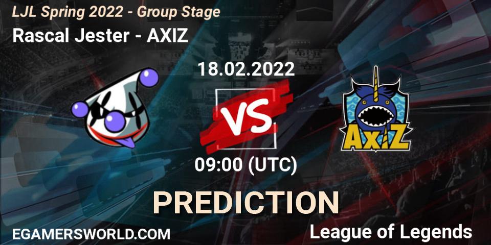 Rascal Jester vs AXIZ: Betting TIp, Match Prediction. 18.02.22. LoL, LJL Spring 2022 - Group Stage