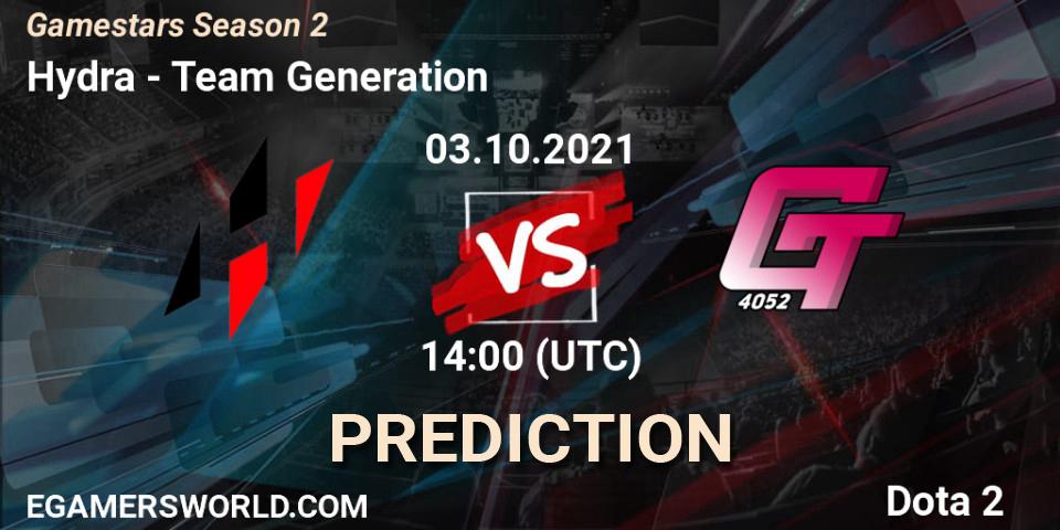 Hydra vs Team Generation: Betting TIp, Match Prediction. 03.10.2021 at 14:09. Dota 2, Gamestars Season 2