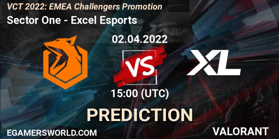 Sector One vs Excel Esports: Betting TIp, Match Prediction. 02.04.2022 at 15:00. VALORANT, VCT 2022: EMEA Challengers Promotion