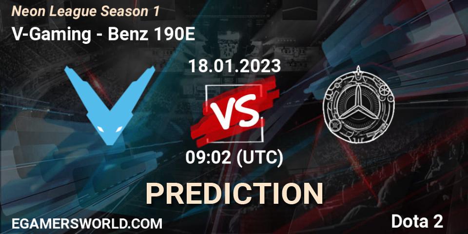 V-Gaming vs Benz 190E: Betting TIp, Match Prediction. 18.01.2023 at 09:02. Dota 2, Neon League Season 1