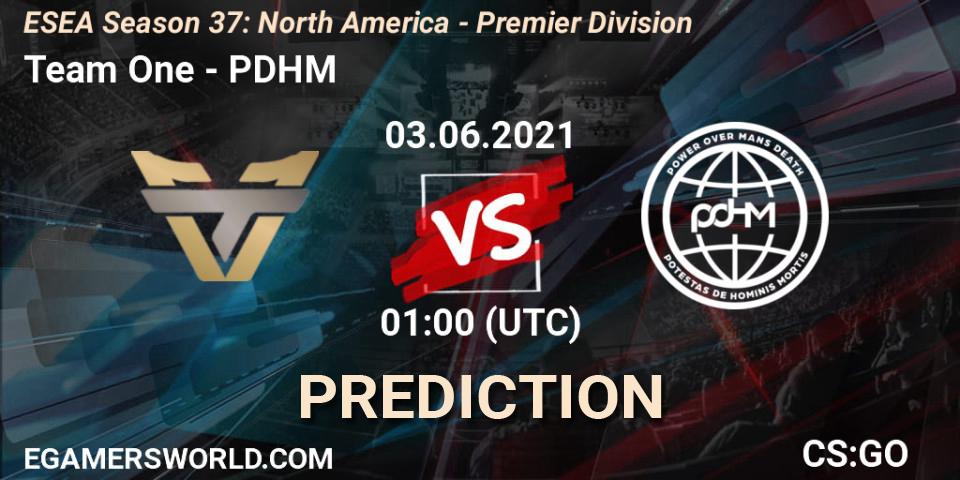Team One vs PDHM: Betting TIp, Match Prediction. 03.06.21. CS2 (CS:GO), ESEA Season 37: North America - Premier Division