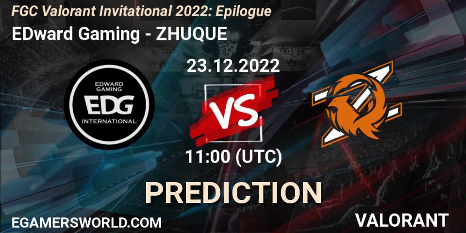 EDward Gaming vs ZHUQUE: Betting TIp, Match Prediction. 23.12.22. VALORANT, FGC Valorant Invitational 2022: Epilogue