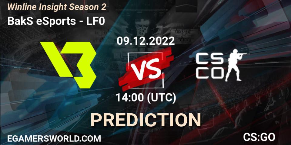 BakS eSports vs LF0: Betting TIp, Match Prediction. 09.12.22. CS2 (CS:GO), Winline Insight Season 2