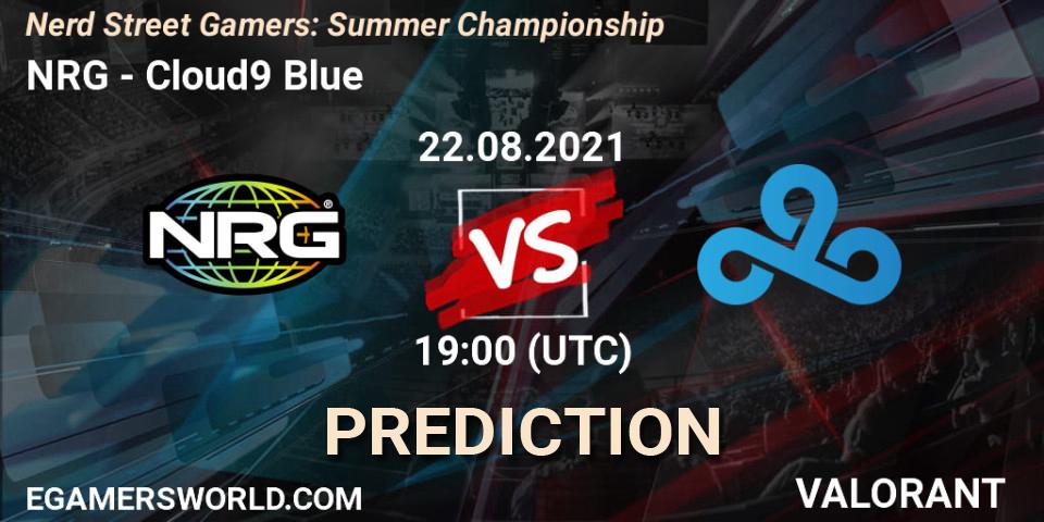 NRG vs Cloud9 Blue: Betting TIp, Match Prediction. 22.08.21. VALORANT, Nerd Street Gamers: Summer Championship
