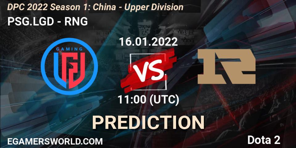 PSG.LGD vs RNG: Betting TIp, Match Prediction. 16.01.22. Dota 2, DPC 2022 Season 1: China - Upper Division