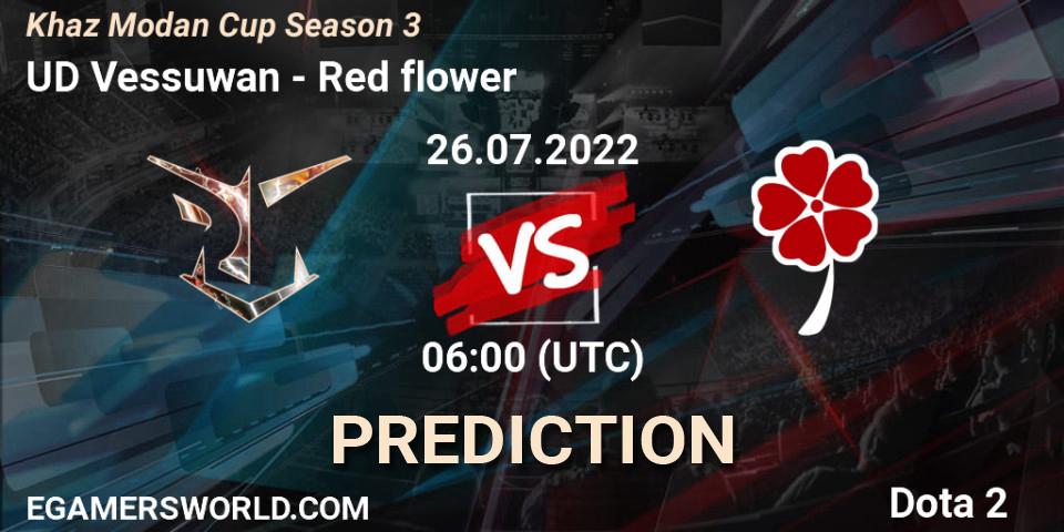 UD Vessuwan vs Red flower: Betting TIp, Match Prediction. 26.07.2022 at 06:21. Dota 2, Khaz Modan Cup Season 3