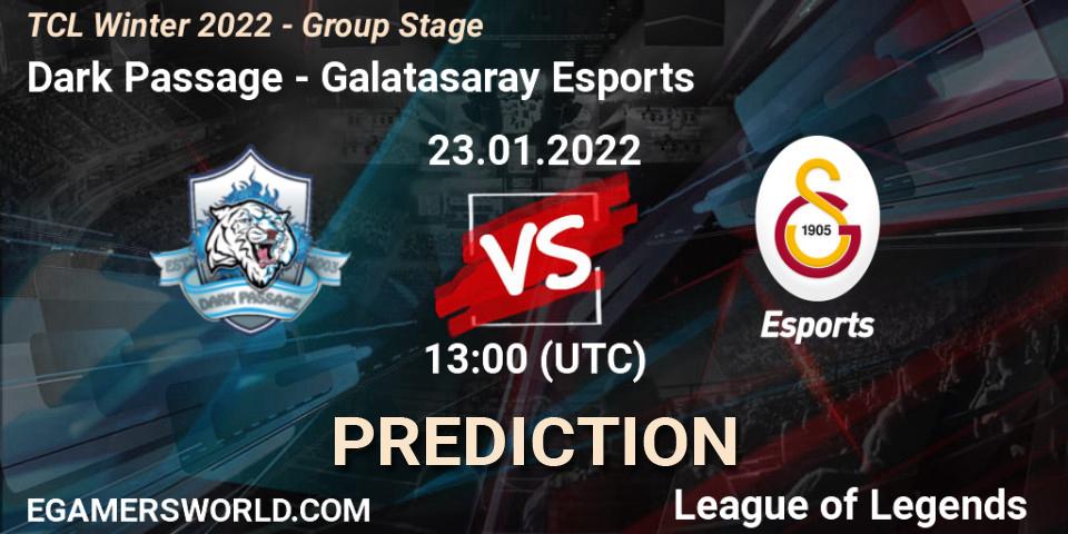 Dark Passage vs Galatasaray Esports: Betting TIp, Match Prediction. 23.01.22. LoL, TCL Winter 2022 - Group Stage