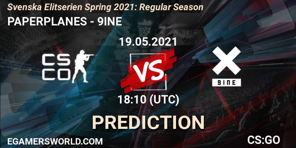 PAPERPLANES vs 9INE: Betting TIp, Match Prediction. 19.05.21. CS2 (CS:GO), Svenska Elitserien Spring 2021: Regular Season