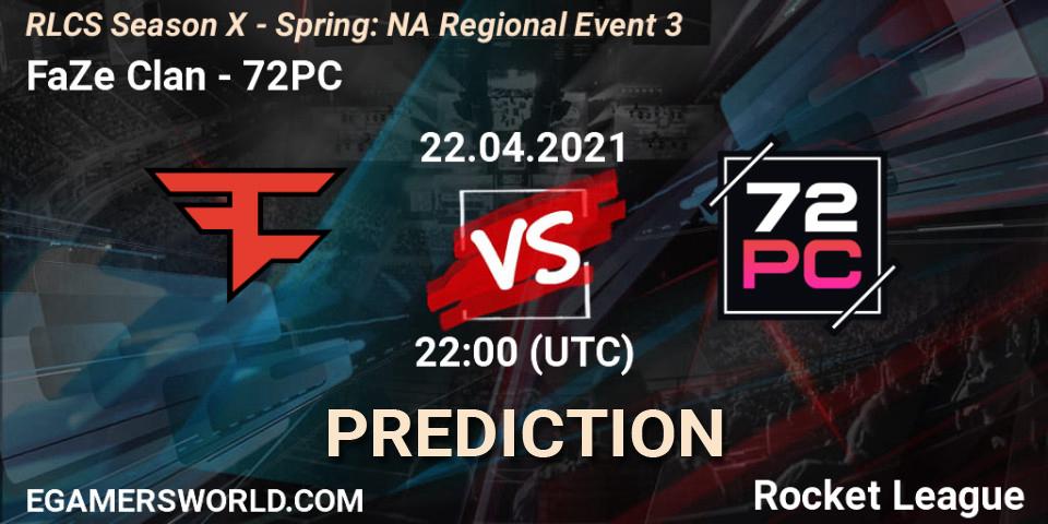 FaZe Clan vs 72PC: Betting TIp, Match Prediction. 22.04.21. Rocket League, RLCS Season X - Spring: NA Regional Event 3