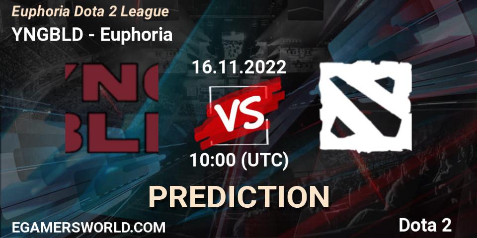 YNGBLD vs Euphoria: Betting TIp, Match Prediction. 16.11.2022 at 11:19. Dota 2, Euphoria Dota 2 League