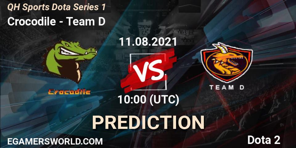 Crocodile vs Team D: Betting TIp, Match Prediction. 11.08.2021 at 10:25. Dota 2, QH Sports Dota Series 1