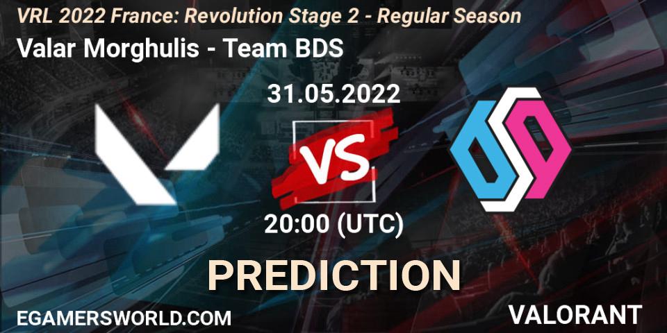 Valar Morghulis vs Team BDS: Betting TIp, Match Prediction. 31.05.2022 at 20:35. VALORANT, VRL 2022 France: Revolution Stage 2 - Regular Season