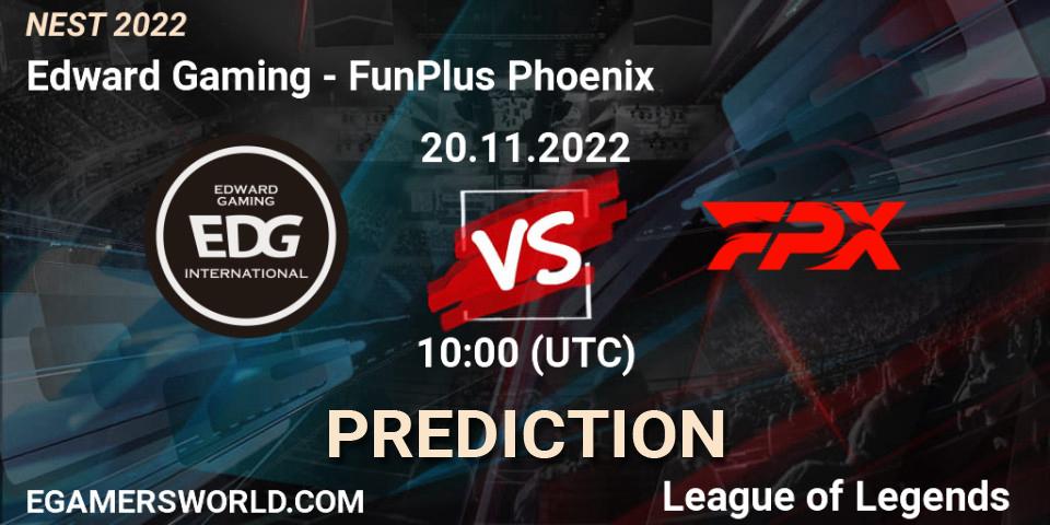 Edward Gaming vs FunPlus Phoenix: Betting TIp, Match Prediction. 20.11.22. LoL, NEST 2022