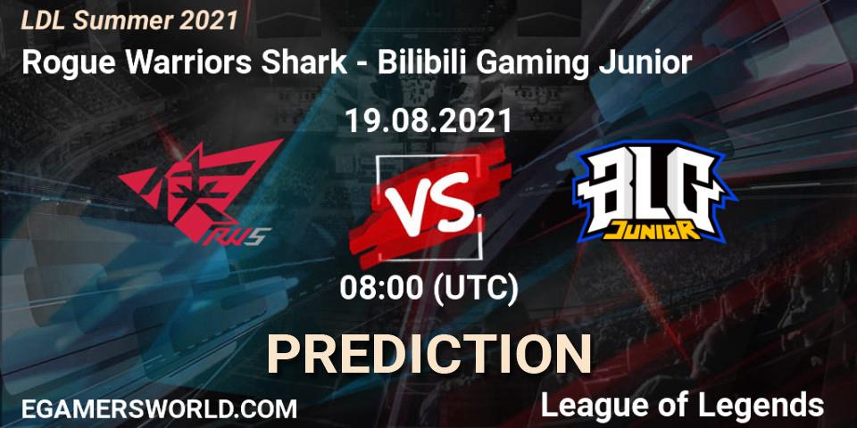 Rogue Warriors Shark vs Bilibili Gaming Junior: Betting TIp, Match Prediction. 19.08.21. LoL, LDL Summer 2021