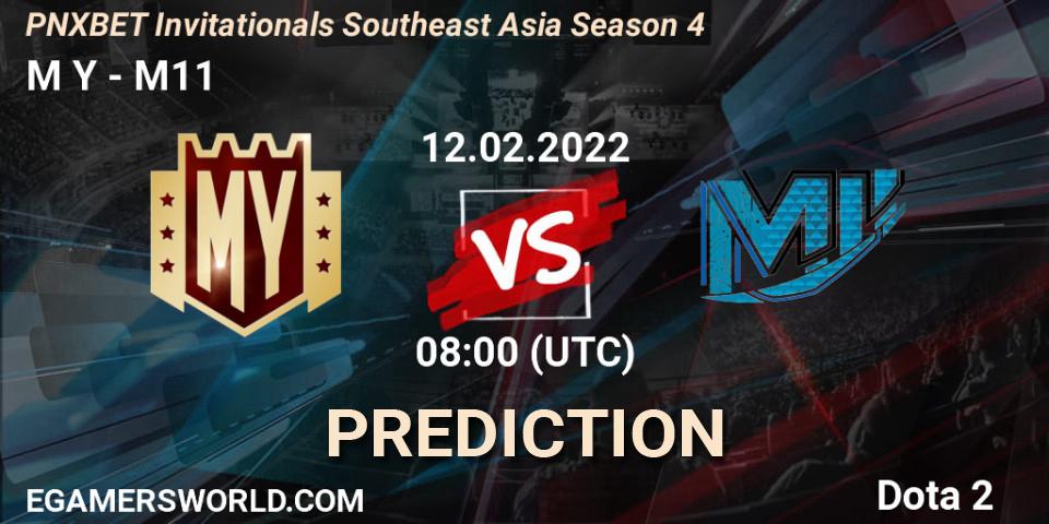 M Y vs M11: Betting TIp, Match Prediction. 12.02.2022 at 08:28. Dota 2, PNXBET Invitationals Southeast Asia Season 4