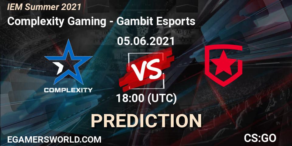 Complexity Gaming vs Gambit Esports: Betting TIp, Match Prediction. 05.06.21. CS2 (CS:GO), IEM Summer 2021