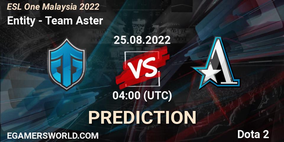 Entity vs Team Aster: Betting TIp, Match Prediction. 25.08.2022 at 04:02. Dota 2, ESL One Malaysia 2022
