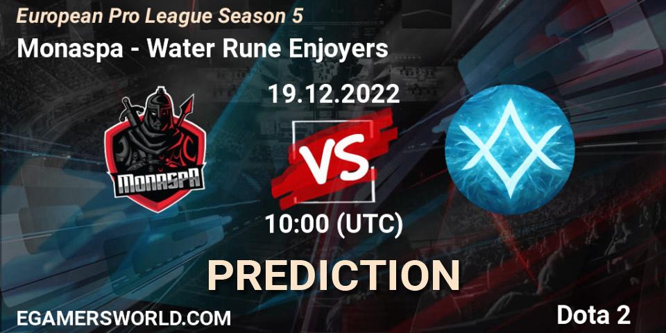 Monaspa vs Water Rune Enjoyers: Betting TIp, Match Prediction. 19.12.22. Dota 2, European Pro League Season 5