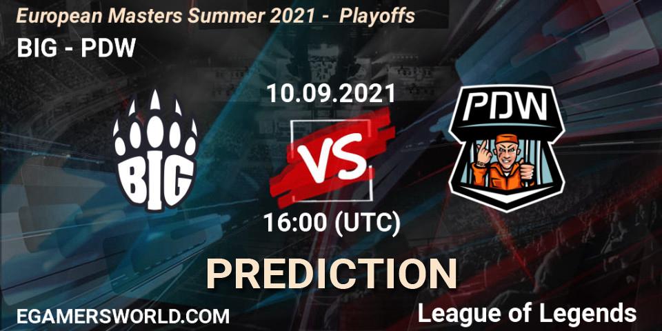 BIG vs PDW: Betting TIp, Match Prediction. 10.09.2021 at 16:00. LoL, European Masters Summer 2021 - Playoffs