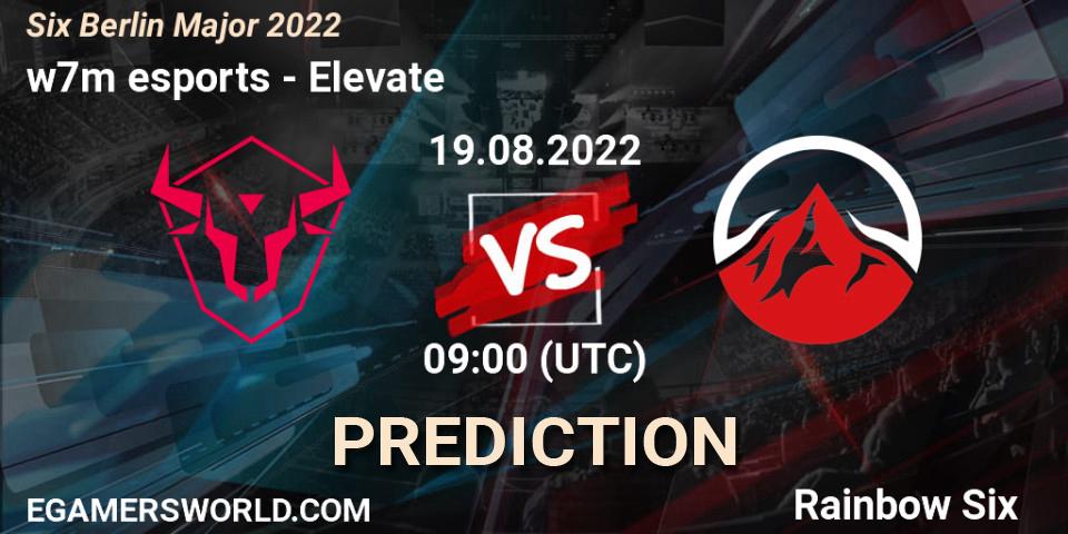 w7m esports vs Elevate: Betting TIp, Match Prediction. 19.08.2022 at 09:00. Rainbow Six, Six Berlin Major 2022