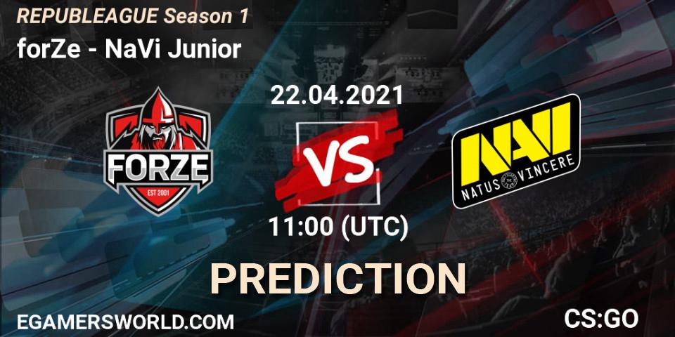 forZe vs NaVi Junior: Betting TIp, Match Prediction. 22.04.2021 at 11:00. Counter-Strike (CS2), REPUBLEAGUE Season 1