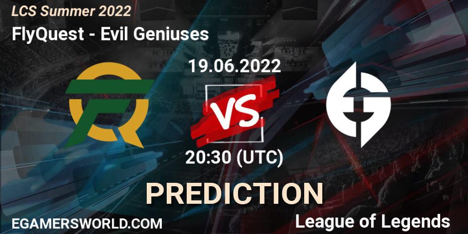 FlyQuest vs Evil Geniuses: Betting TIp, Match Prediction. 19.06.22. LoL, LCS Summer 2022