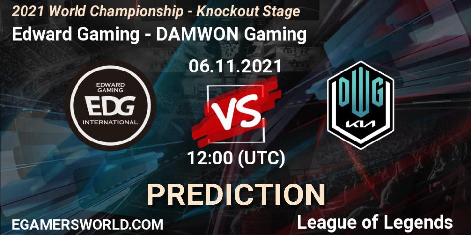 Edward Gaming vs DAMWON Gaming: Betting TIp, Match Prediction. 06.11.2021 at 12:00. LoL, 2021 World Championship - Knockout Stage