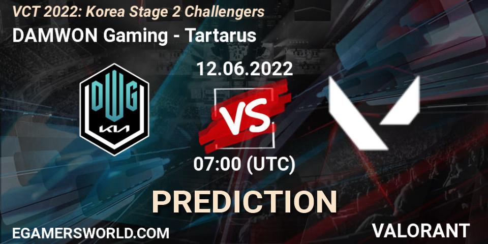 DAMWON Gaming vs Tartarus: Betting TIp, Match Prediction. 12.06.2022 at 07:00. VALORANT, VCT 2022: Korea Stage 2 Challengers
