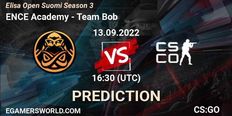 ENCE Academy vs Team Bob: Betting TIp, Match Prediction. 13.09.2022 at 16:30. Counter-Strike (CS2), Elisa Open Suomi Season 3