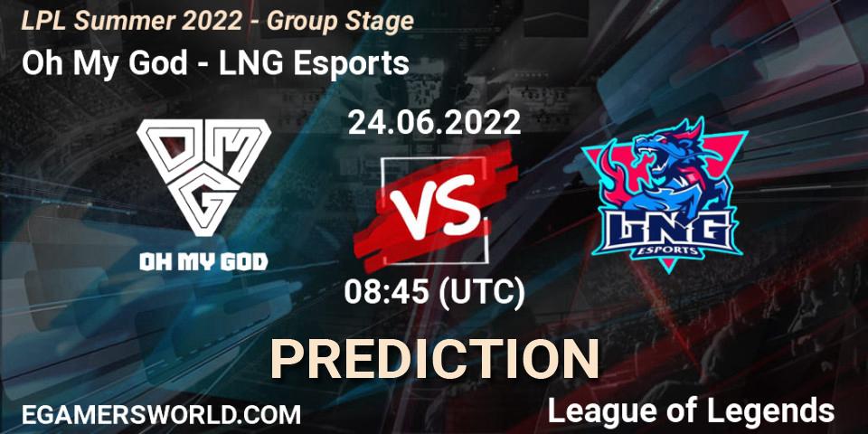 Oh My God vs LNG Esports: Betting TIp, Match Prediction. 24.06.22. LoL, LPL Summer 2022 - Group Stage