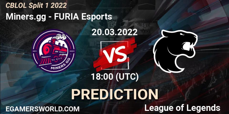 Miners.gg vs FURIA Esports: Betting TIp, Match Prediction. 20.03.2022 at 18:00. LoL, CBLOL Split 1 2022