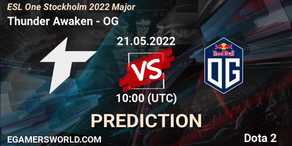 Thunder Awaken vs OG: Betting TIp, Match Prediction. 21.05.2022 at 10:00. Dota 2, ESL One Stockholm 2022 Major