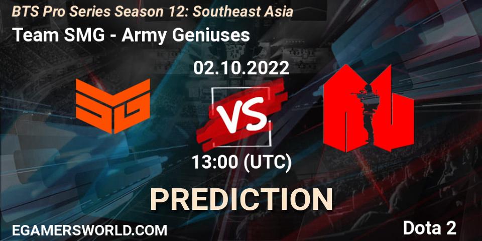 Team SMG vs Army Geniuses: Betting TIp, Match Prediction. 02.10.22. Dota 2, BTS Pro Series Season 12: Southeast Asia
