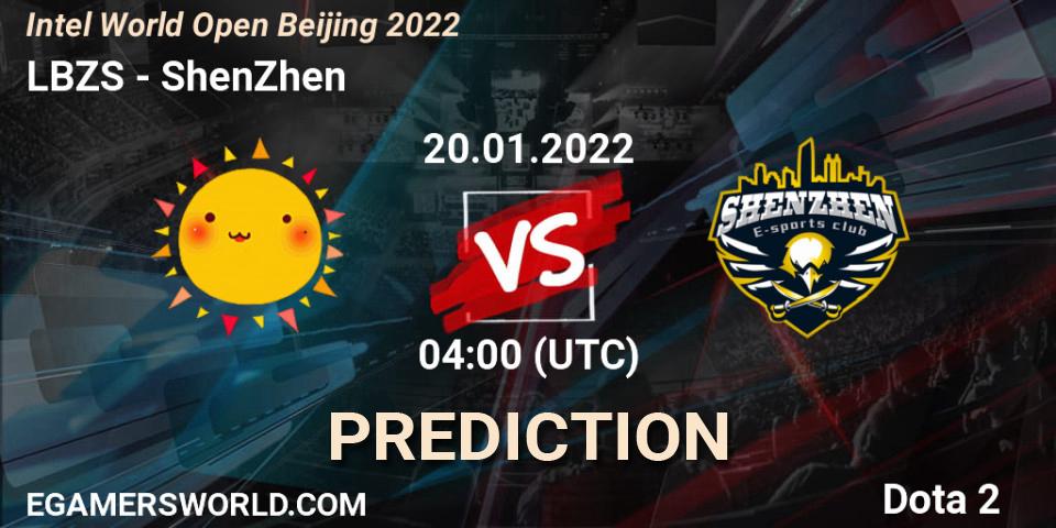 LBZS vs ShenZhen: Betting TIp, Match Prediction. 20.01.2022 at 04:00. Dota 2, Intel World Open Beijing 2022