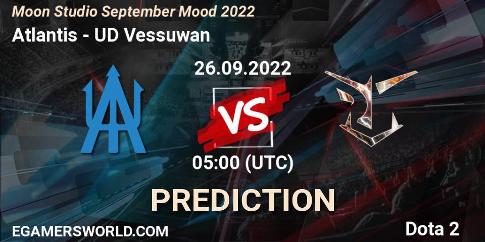 Atlantis vs UD Vessuwan: Betting TIp, Match Prediction. 26.09.2022 at 05:00. Dota 2, Moon Studio September Mood 2022