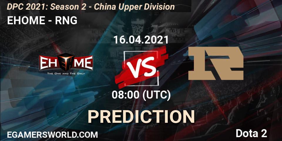 EHOME vs RNG: Betting TIp, Match Prediction. 16.04.2021 at 07:11. Dota 2, DPC 2021: Season 2 - China Upper Division